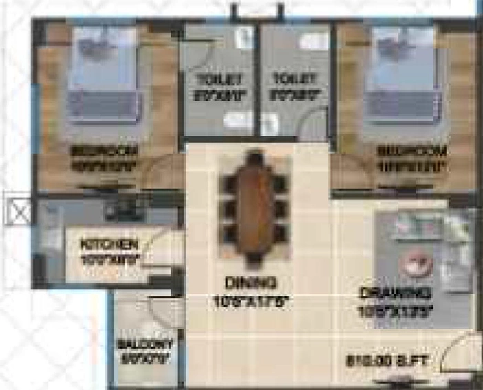 2 BHK Flat in Kumar Raghuvar Complex in Danapur, Patna - Image 832855