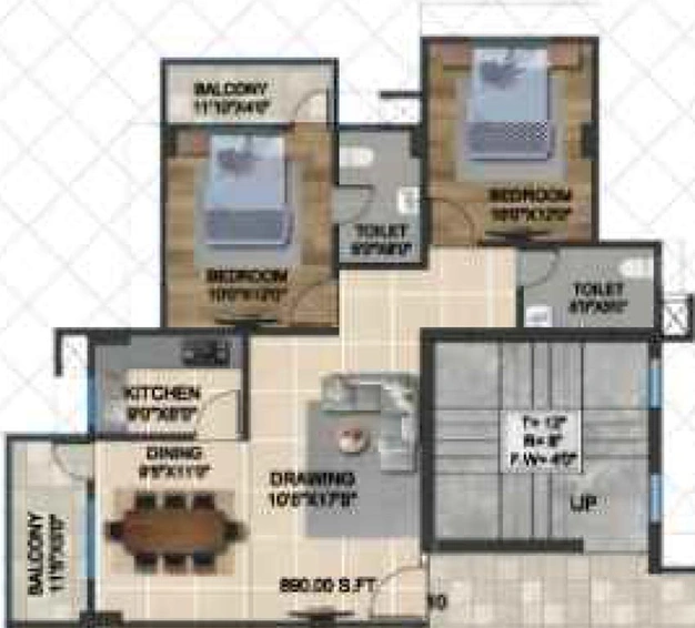 2 BHK Flat in Kumar Raghuvar Complex in Danapur, Patna - Image 832856