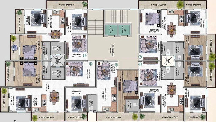 Floor Plan of Panacea Madhu Vihar Arcade in Lakhni Bigha, Patna - Image 222266