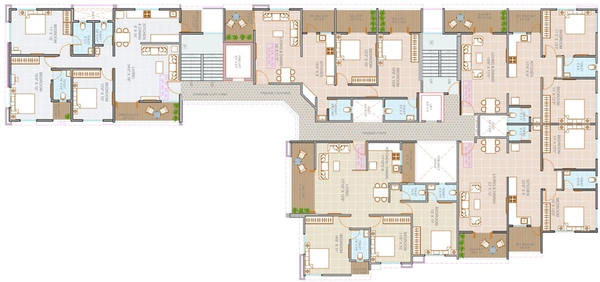 Floor Plan of Blue Pearl 204 Paradise in Baner, Pune - Image 118974