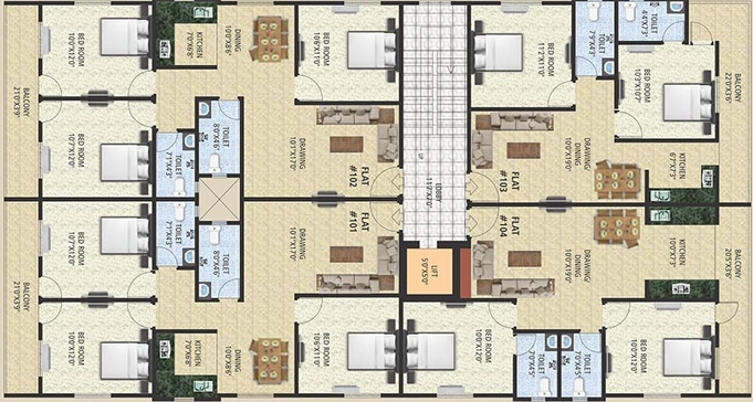 Floor Plan of Supriya Indram Enclave in Shivpuri, Patna - Image 222314
