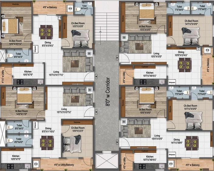 Floor Plan of Lakshmi Varaha Square in Pothinamallayya Palem, Visakhapatnam - Image 222385