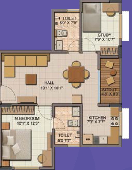 2 BHK Flat in Shriram Codename Break Free in Electronic City, Bangalore - Image 832922