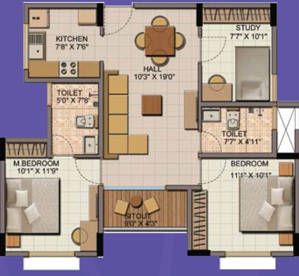 3 BHK Flat in Shriram Codename Break Free in Electronic City, Bangalore - Image 832923