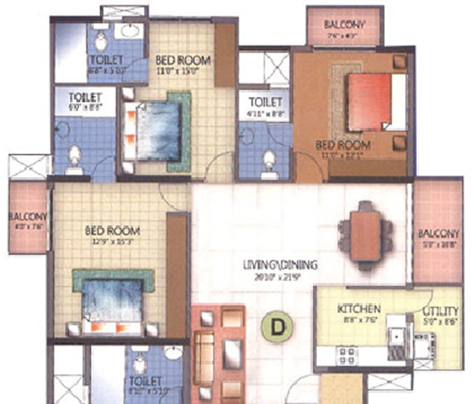 3 BHK Flat in Jain Heights Altura in Sarjapur, Bangalore - Image 832953