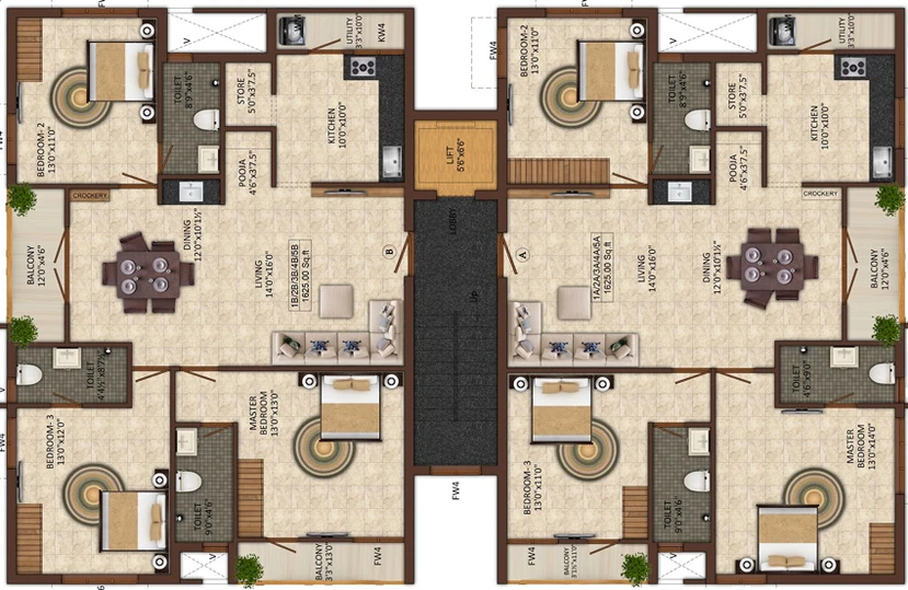 Floor Plan of India Dwaraka Enclave in Mogappair, Chennai - Image 222494