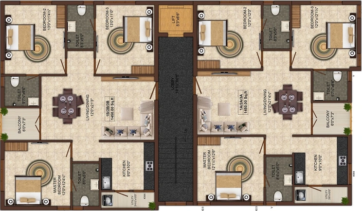 Floor Plan of India Ekarnika in Kilpauk, Chennai - Image 222506