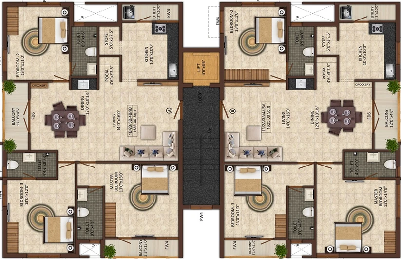 Floor Plan of India Mayuri Maple in Ambattur, Chennai - Image 222542