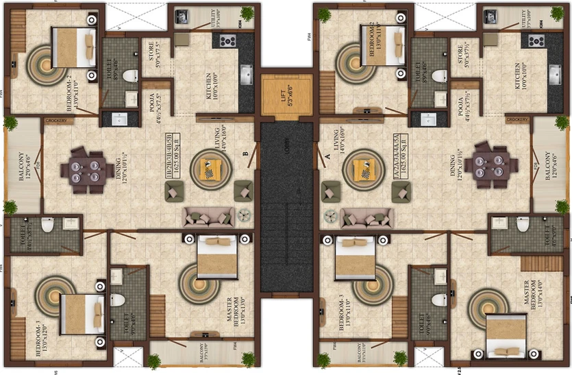 Floor Plan of India Mayuri Marvel in Mogappair, Chennai - Image 222554