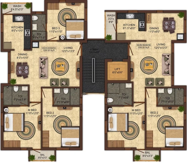 Floor Plan of India Swagatham in Virugambakkam, Chennai - Image 222614