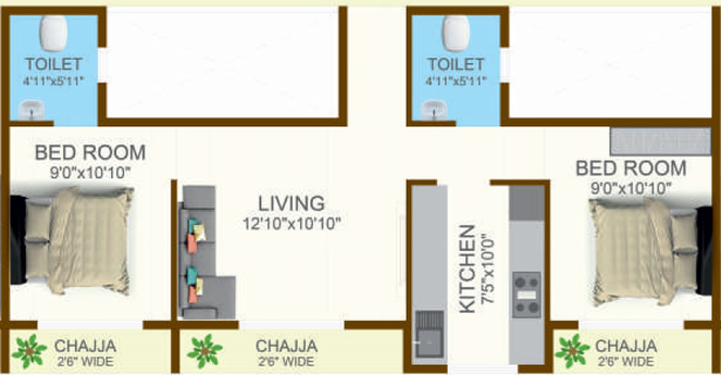 2 BHK Flat in Sreenath Tejal CHS in Panvel, Navi Mumbai - Image 766482