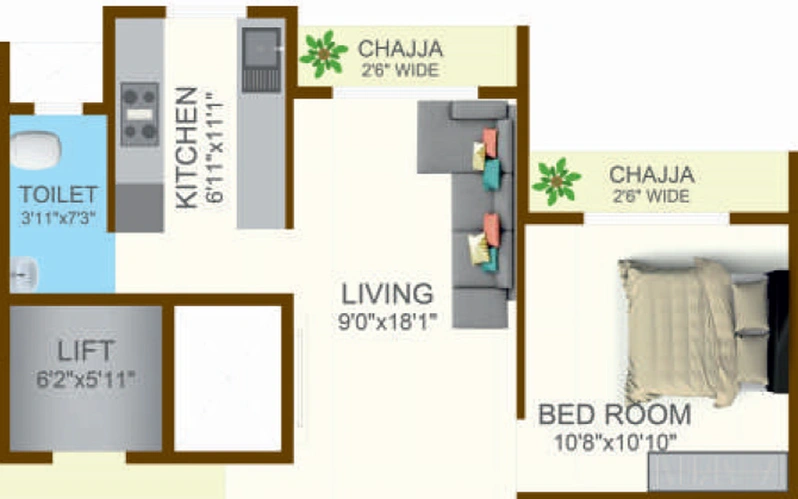 1 BHK Flat in Sreenath Tejal CHS in Panvel, Navi Mumbai - Image 766481