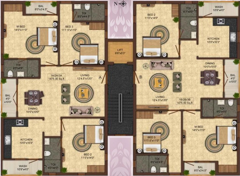 Floor Plan of India Vasantham in Kilpauk, Chennai - Image 222629