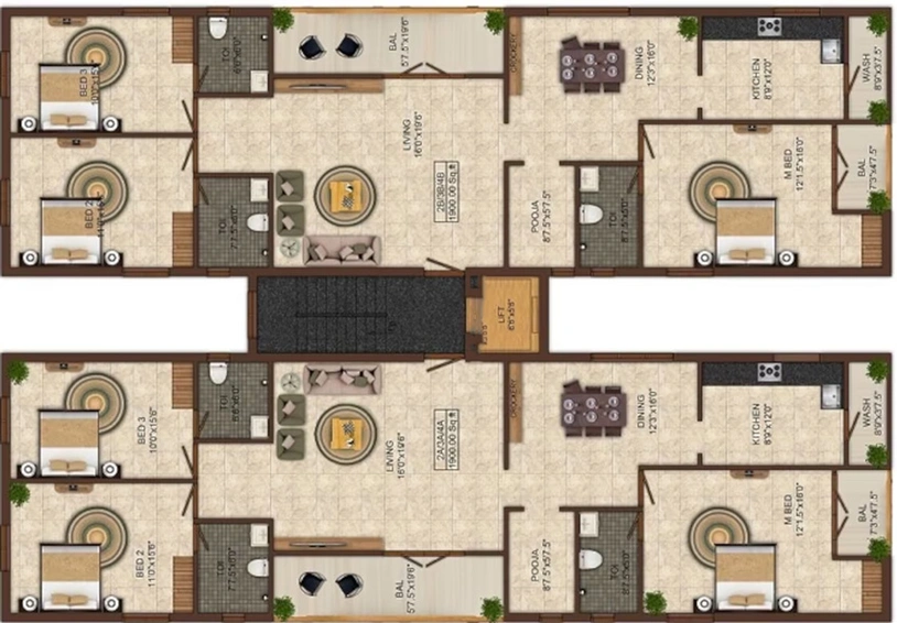 Floor Plan of India Satvika in Anna Nagar, Chennai - Image 222644