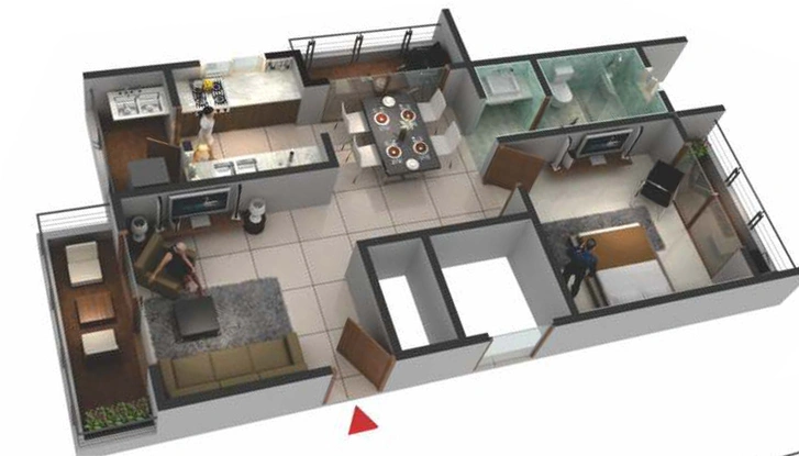 1 BHK Flat in Pushpam E Town in Sarjapur, Bangalore - Image 833014