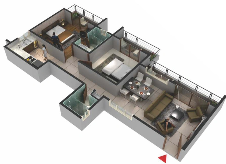 2 BHK Flat in Pushpam E Town in Sarjapur, Bangalore - Image 833015