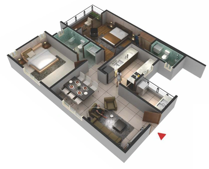 2 BHK Flat in Pushpam E Town in Sarjapur, Bangalore - Image 833016