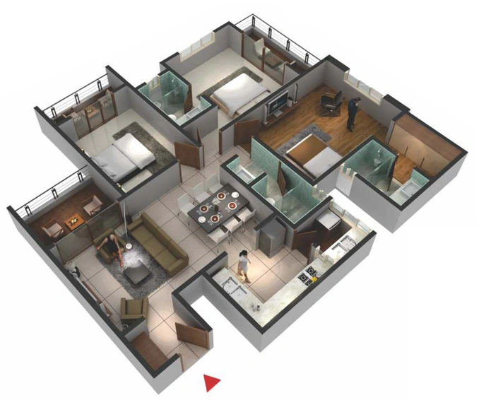 3 BHK Flat in Pushpam E Town in Sarjapur, Bangalore - Image 833017