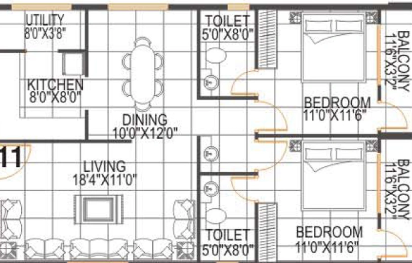 2 BHK Flat in Sai Krupa Harmony in Sarjapur, Bangalore - Image 833020