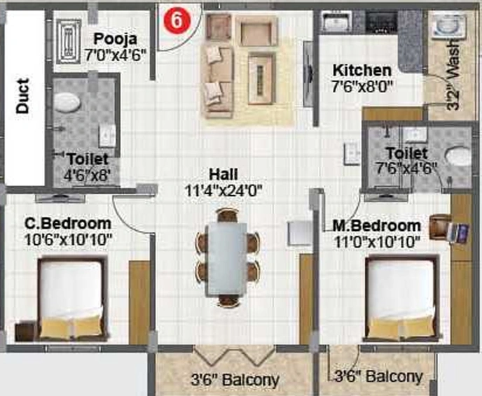 2 BHK Flat in SM Platina in Sarjapur, Bangalore - Image 833028