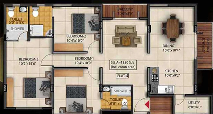 3 BHK Flat in Kritan Asta in Electronic City, Bangalore - Image 833067