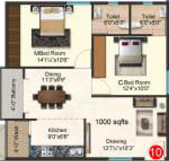 2 BHK Flat in Aaradhya Aavas in Patancheru, Hyderabad - Image 833068