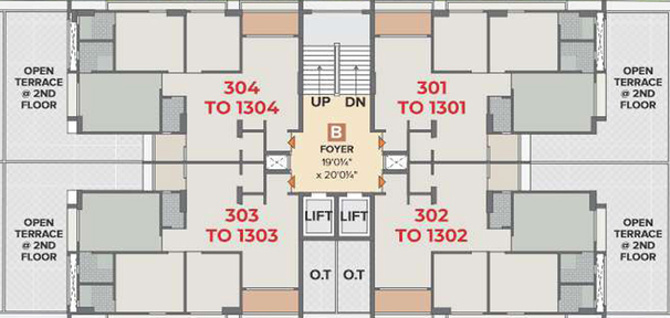 Floor Plan of Origin Park in Sargasan, Gandhinagar - Image 128697