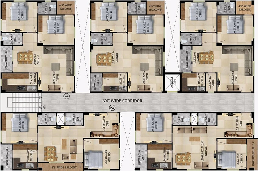 Floor Plan of Durga Silver Springs in Patancheru, Hyderabad - Image 222861