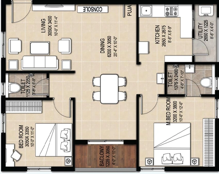 2 BHK Flat in Lakshmi Harsha Classic in Patancheru, Hyderabad - Image 833102