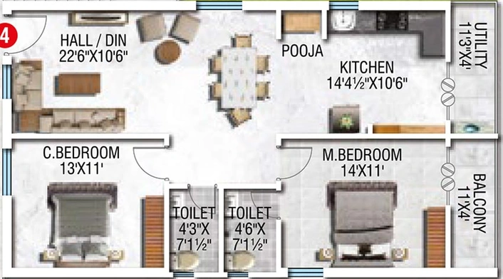 2 BHK Flat in Build Breezy Homes in Shankarpally, Hyderabad - Image 833137