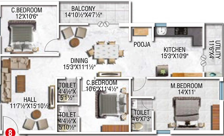 3 BHK Flat in Build Breezy Homes in Shankarpally, Hyderabad - Image 833138
