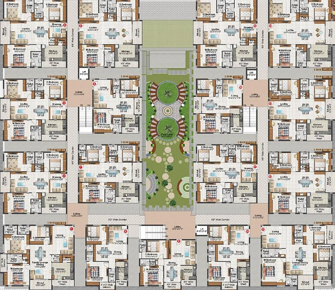 Floor Plan of Hallmark Gardenia in Alkapur, Hyderabad - Image 223075
