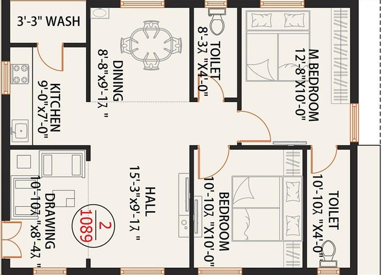 2 BHK Flat in Icon ASR Abodes in Manikonda, Hyderabad - Image 833154