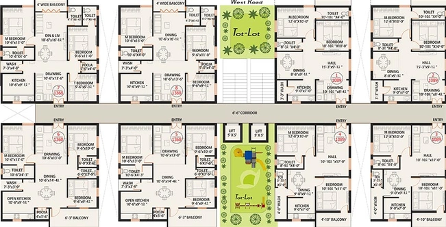 Floor Plan of Icon ASR Abodes in Manikonda, Hyderabad - Image 223084