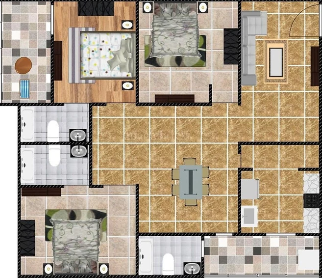 3 BHK Flat in Land India Twin Diamonds in Manikonda, Hyderabad - Image 833156