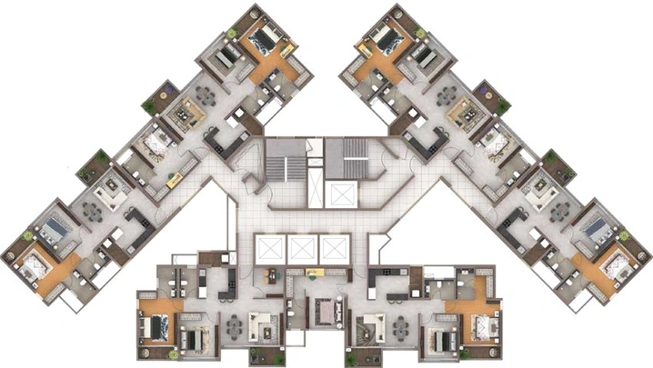 Floor Plan of Amanora Arbano Towers in Hadapsar, Pune - Image 119610