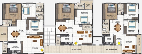 Floor Plan of Saanvi Avasa in Alkapur, Hyderabad - Image 223187