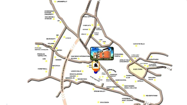 Location of Urbansky Regalia in Manikonda, Hyderabad - Image 223199