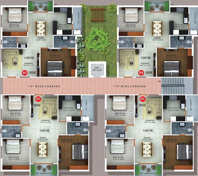 Floor Plan of Sri Dhatri Dahlia One in Puppalaguda, Hyderabad - Image 223227