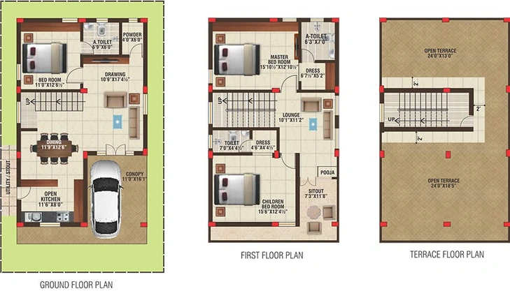 3 BHK House/Villa in SV Ville Green in Kismatpur, Hyderabad - Image 833222