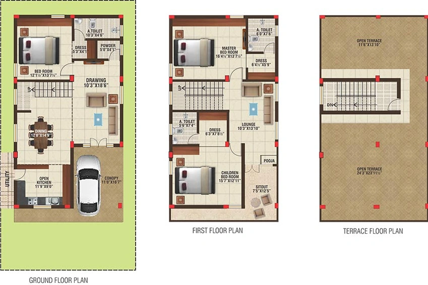 3 BHK House/Villa in SV Ville Green in Kismatpur, Hyderabad - Image 833223
