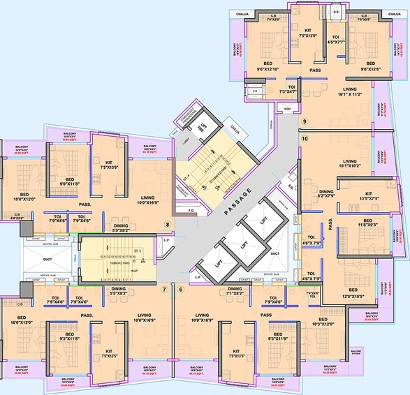 Floor Plan of Salasar Sparsh in Bhayandar West, Thane - Image 223318