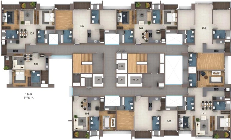 Floor Plan of Amanora Ascent Towers in Hadapsar, Pune - Image 119040