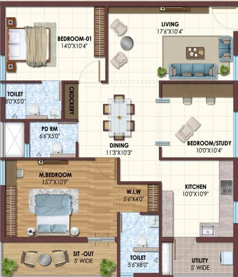 3 BHK Flat in Vian One 80 in Kollur, Hyderabad - Image 833229