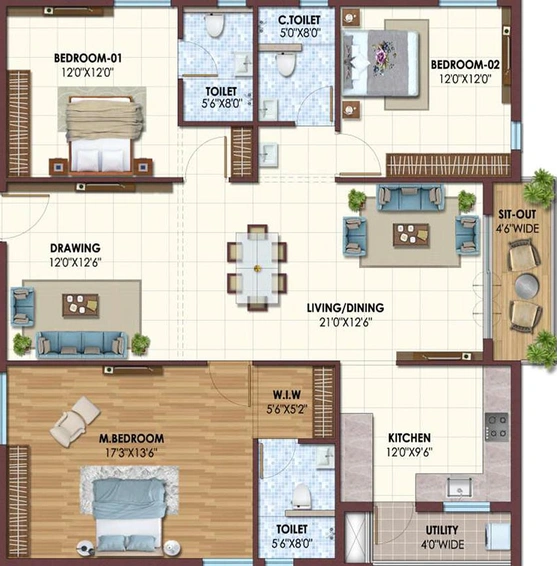 3 BHK Flat in Vian One 80 in Kollur, Hyderabad - Image 833230
