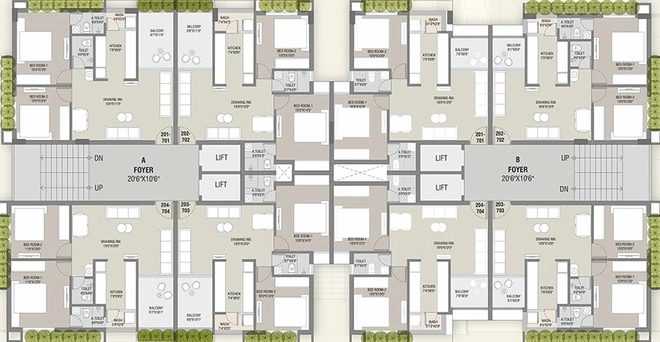 Floor Plan of Samyag Patrakar Heights in Naranpura, Ahmedabad - Image 223385