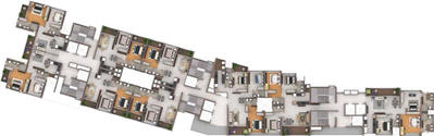 Floor Plan of Amanora City Rise in Kothrud, Pune - Image 124051