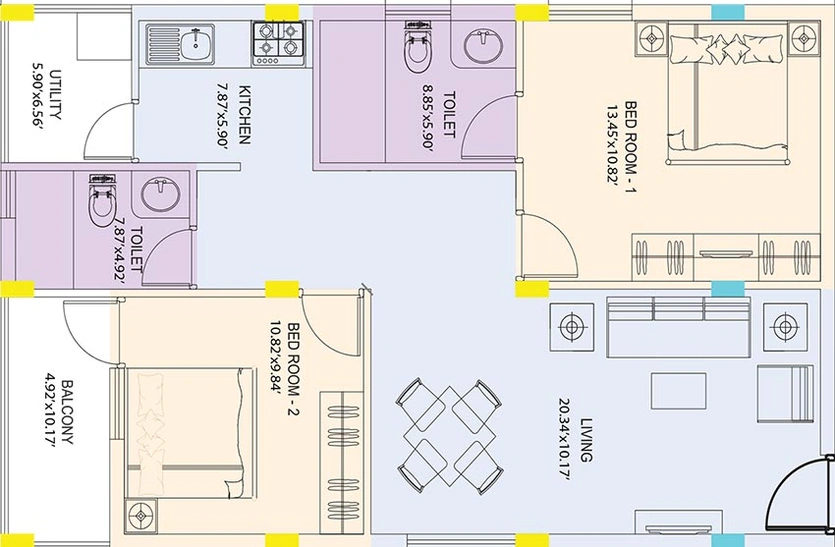 2 BHK Flat in Covai Serene Mak in Maheshwaram, Hyderabad - Image 833274