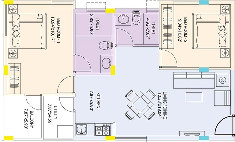 2 BHK Flat in Covai Serene Mak in Maheshwaram, Hyderabad - Image 833272