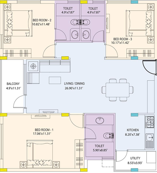 3 BHK Flat in Covai Serene Mak in Maheshwaram, Hyderabad - Image 833276